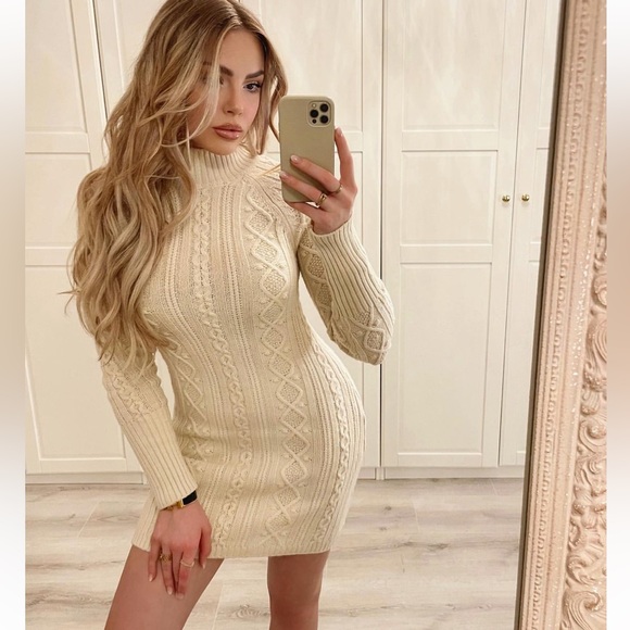 NWT Zara Cable Knit Dress - Picture 2 of 14